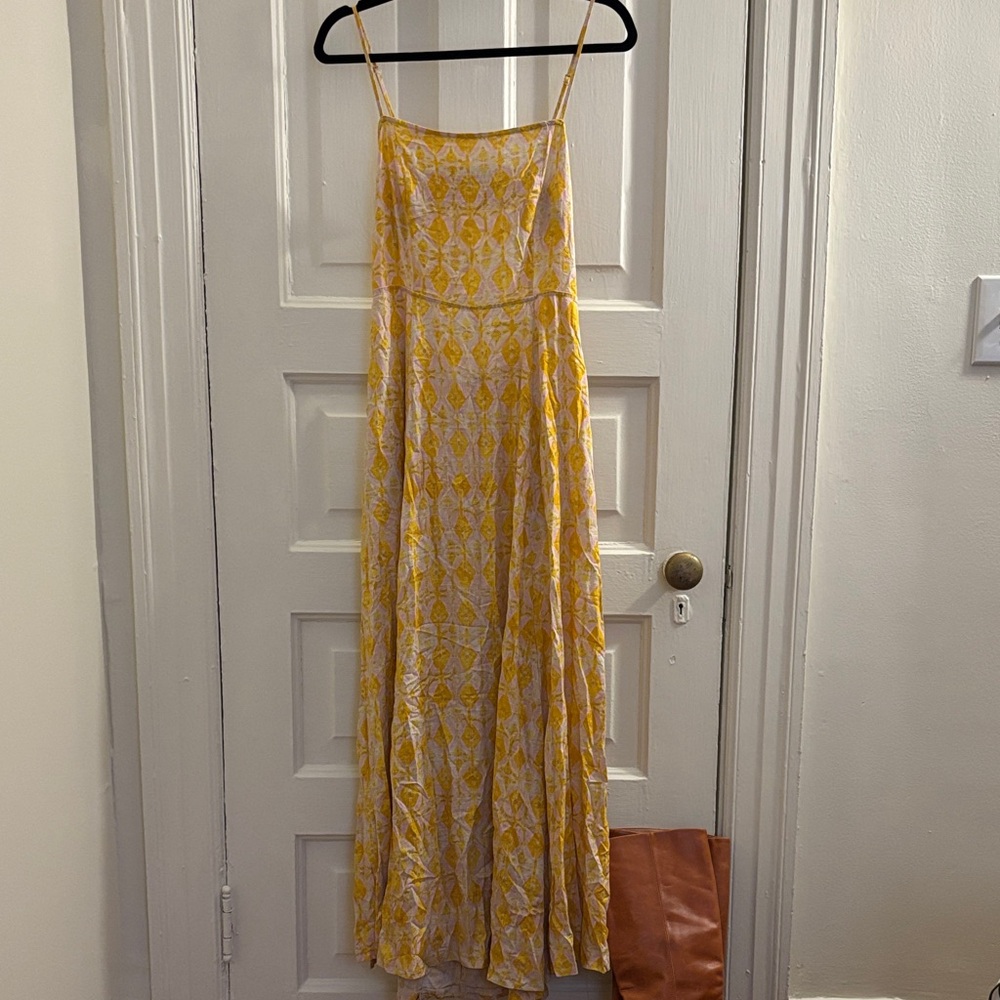 Free People Yellow and White Maxi Dress
